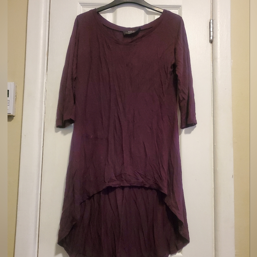 AUBERGINE PURPLE HIGH-LOW TOP (very soft fabric)